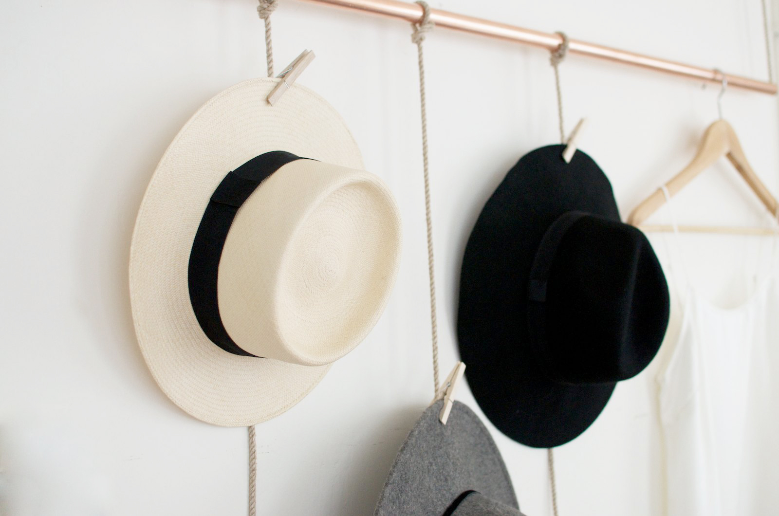Hat Rack with Clothes Pin Hat Rack with Clothes Pin
