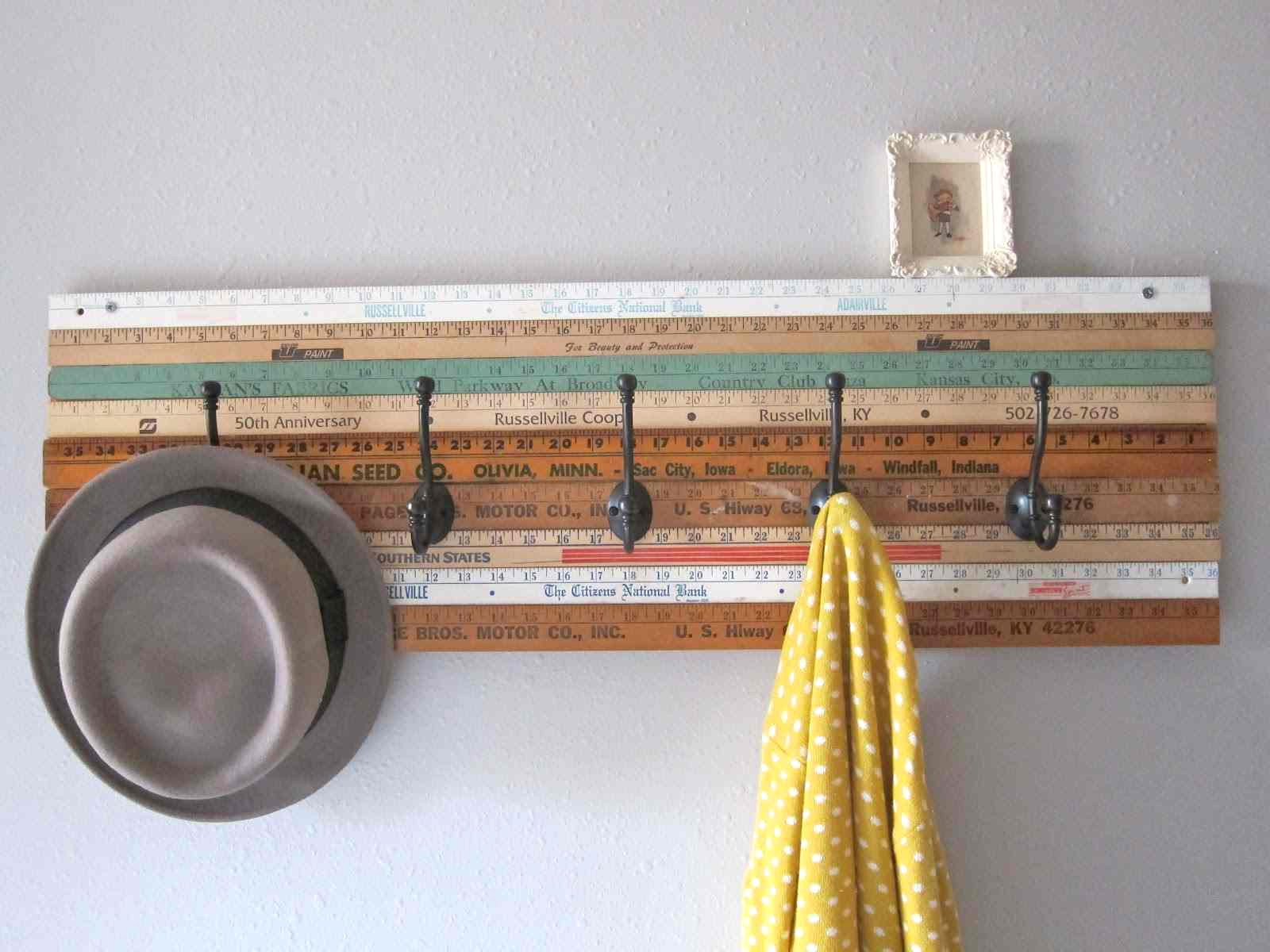 Ruler Wooden Hat Rack Ruler Wooden Hat Rack