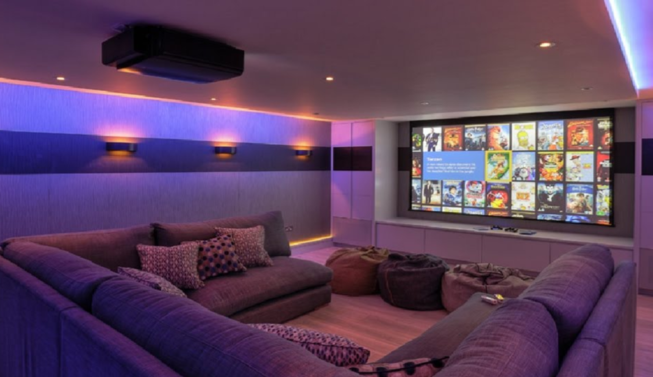 Cozy Modern Home Theater