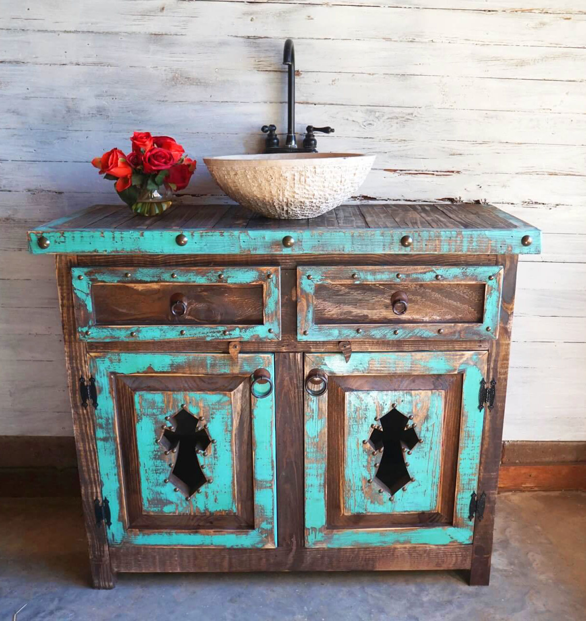 Worn Out Wood in Teal