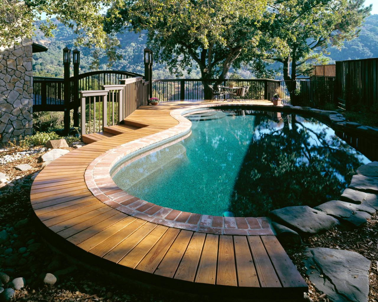 A Pool with Terraced Deck