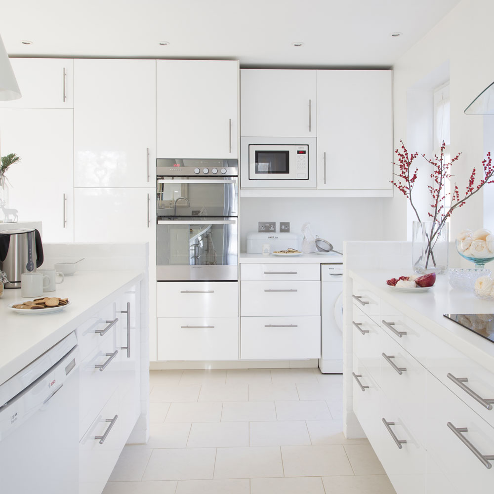 Full White U-Shaped Kitchen